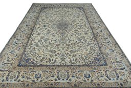 Surface texture of New Nain rug with natural Wool and intricate pattern