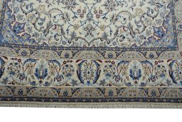 Full view of New Nain rug from Iran / Persia, 346 × 215 cm in Beige tones