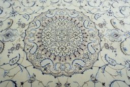 Central medallion detail of New Nain rug from Iran / Persia