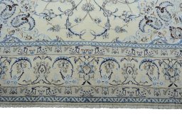Full view of New Nain rug from Iran / Persia, 356 × 246 cm in Beige tones