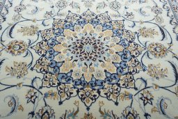 Central medallion detail of New Nain rug from Iran / Persia