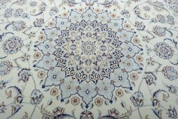 Central medallion detail of New Nain rug from Iran / Persia