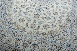 Close-up detail of New Nain rug from Iran / Persia showing Silk weave
