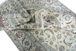 Surface texture of New Nain rug with natural Wool and intricate pattern