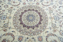 Central medallion detail of New Nain rug from Iran / Persia