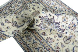 Surface texture of New Nain rug with natural Wool and intricate pattern