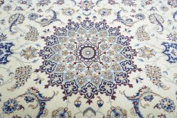 Central medallion detail of New Nain rug from Iran / Persia