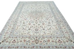 Surface texture of New Nain rug with natural Wool and intricate pattern
