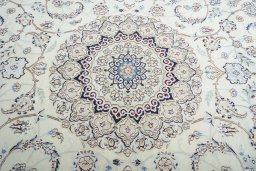 Central medallion detail of New Nain rug from Iran / Persia
