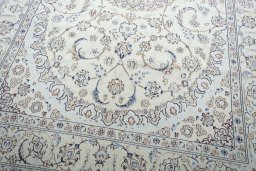 Close-up detail of New Nain rug from Iran / Persia showing Wool weave