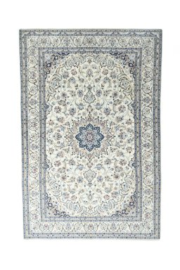 Full view of New Nain rug from Iran / Persia, 300 × 200 cm in Beige tones