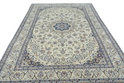 Surface texture of New Nain rug with natural Wool and intricate pattern