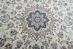 Central medallion detail of New Nain rug from Iran / Persia