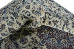 Surface texture of New Nain rug with natural Wool and intricate pattern