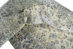 Surface texture of New Nain rug with natural Wool and intricate pattern