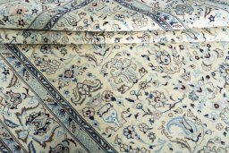 Close-up detail of New Nain rug from Iran / Persia showing Wool weave