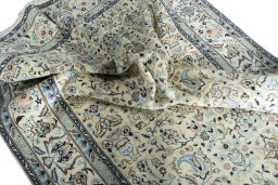 Surface texture of New Nain rug with natural Wool and intricate pattern
