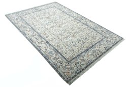 Close-up detail of New Nain rug from Iran / Persia showing Wool weave