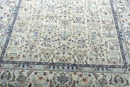 Close-up detail of New Nain rug from Iran / Persia showing Wool weave