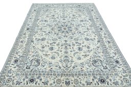 Surface texture of New Nain rug with natural Wool and intricate pattern