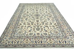 Surface texture of New Nain rug with natural Wool and intricate pattern