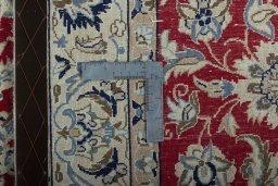 Surface texture of New Nain rug with natural Wool and intricate pattern