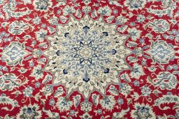 Central medallion detail of New Nain rug from Iran / Persia