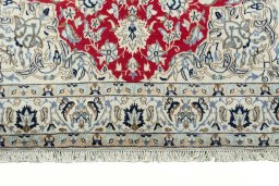 Full view of New Nain rug from Iran / Persia, 210 × 128 cm in Red tones