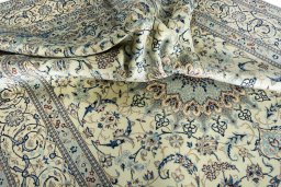 Surface texture of New Nain rug with natural Wool and intricate pattern