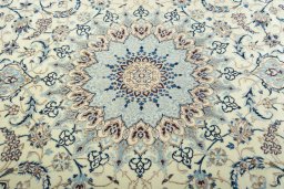 Central medallion detail of New Nain rug from Iran / Persia