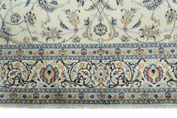 Close-up detail of New Nain rug from Iran / Persia showing Wool weave