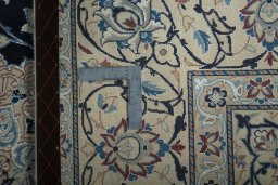 Full view of New Nain rug from Iran / Persia, 295 × 197 cm in Blue tones