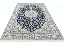 Surface texture of New Nain rug with natural Wool and intricate pattern
