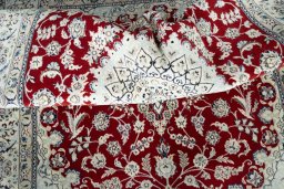 Surface texture of New Nain rug with natural Cork and intricate pattern