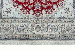 Full view of New Nain rug from Iran / Persia, 207 × 130 cm in Red tones