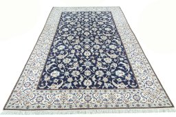 Surface texture of New Nain rug with natural Wool and intricate pattern