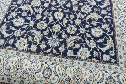 Close-up detail of New Nain rug from Iran / Persia showing Wool weave