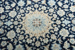 Central medallion detail of 2000s Nain rug from Iran / Persia
