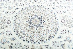 Central medallion detail of New Nain rug from Iran / Persia
