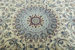 Central medallion detail of New Nain rug from Iran / Persia