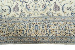 Full view of New Nain rug from Iran / Persia, 353 × 265 cm in Beige tones