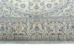 Close-up detail of New Nain rug from Iran / Persia showing Wool weave