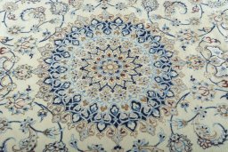 Central medallion detail of New Nain rug from Iran / Persia