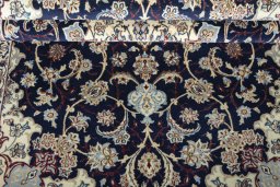 Close-up detail of New Nain rug from Iran / Persia showing Cork weave