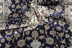 Surface texture of New Nain rug with natural Cork and intricate pattern
