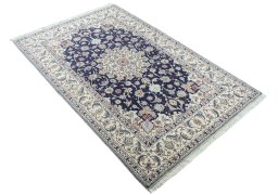 Close-up detail of New Nain rug from Iran / Persia showing Cork weave