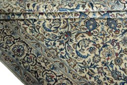 Close-up detail of 2000s Nain rug from Iran / Persia showing Wool weave