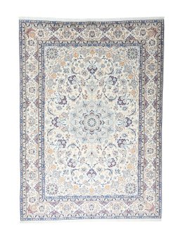 Full view of New Nain rug from Iran / Persia, 365 × 261 cm in Beige tones
