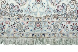 Full view of New Nain rug from Iran / Persia, 154 × 100 cm in Beige tones