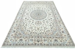 Surface texture of New Nain rug with natural Wool and intricate pattern
